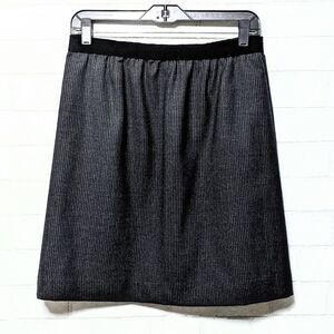 HARTFORD Gray Wool Cashmere Pinstripe Skirt M